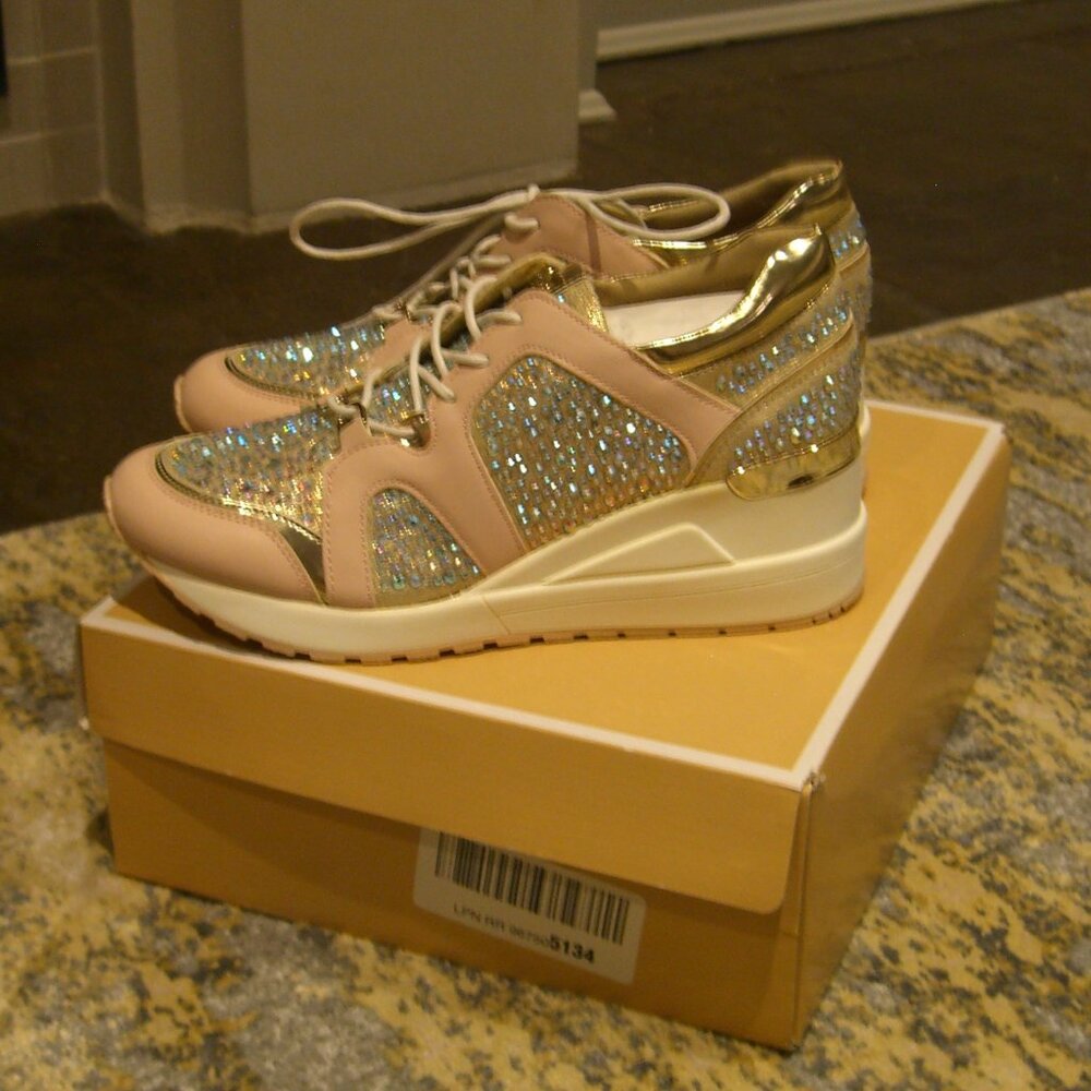 NIB MICHAEL MICHAEL KORS BIG KIDS GIRLS NEO KRYSTAL ATHLETIC SHOES US5 - Picture 5 of 9